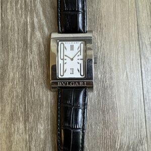 BVLGARI Rettangolo RT45S L3015 Stainless Steel Mens' Watch Battery Removed